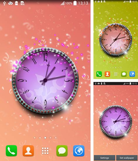 En plus du fond d'écran Lettre de feu 3D pour téléphones et tablettes Android, vous pouvez aussi télécharger gratuitement Horloge magique , Magic clock.