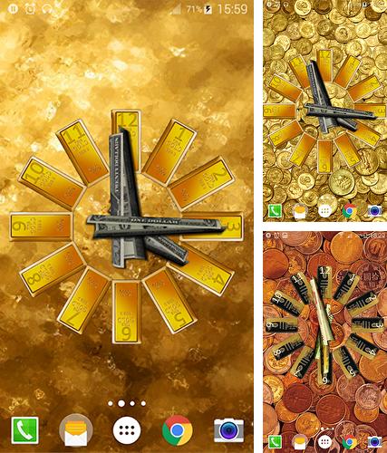 Descarga gratuita fondos de pantalla animados Relojes de dinero para Android. Consigue la versión completa de la aplicación apk de Money clock para tabletas y teléfonos Android.