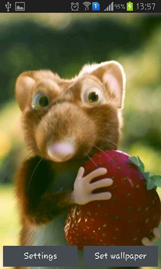 Mouse with strawberries