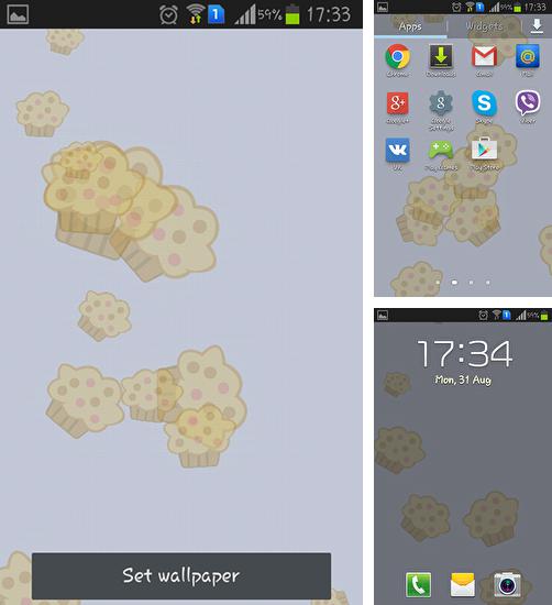 En plus du fond d'écran Pixels vivants pour téléphones et tablettes Android, vous pouvez aussi télécharger gratuitement Muffins, Muffins.