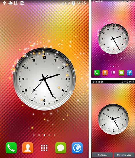 En plus du fond d'écran Bulles de néon pour téléphones et tablettes Android, vous pouvez aussi télécharger gratuitement Horloge multicolore , Multicolor clock.