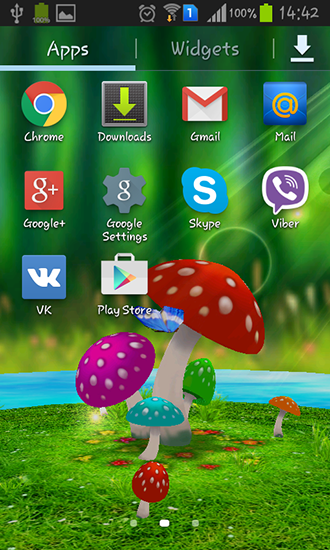 Fondos de pantalla animados a Mushrooms 3D para Android. Descarga gratuita fondos de pantalla animados Setas 3D.