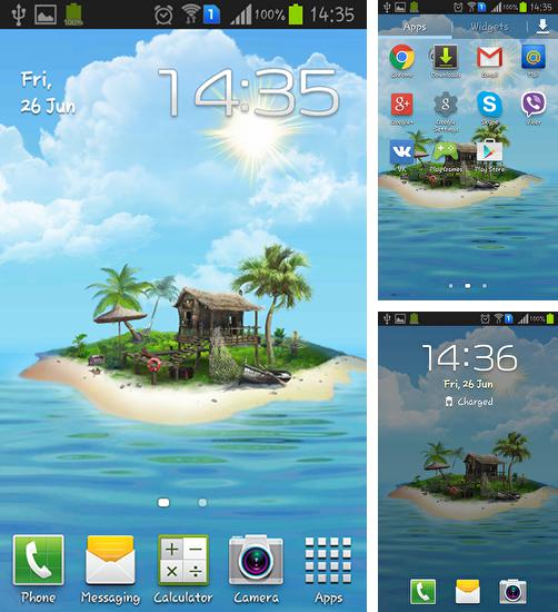 Kostenloses Android-Live Wallpaper Mysteriöse Insel. Vollversion der Android-apk-App Mysterious island für Tablets und Telefone.
