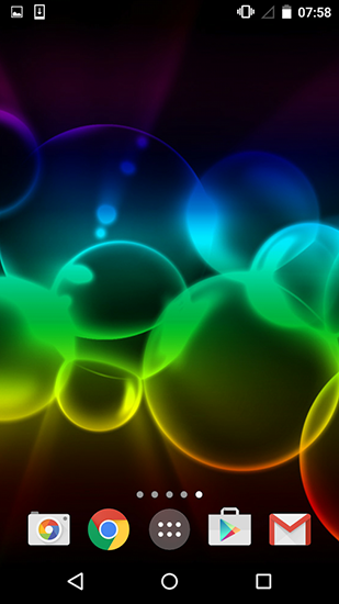 Screenshots of the Neon bubbles for Android tablet, phone.