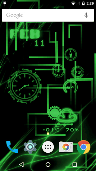 Screenshots of the Neon Clock for Android tablet, phone.
