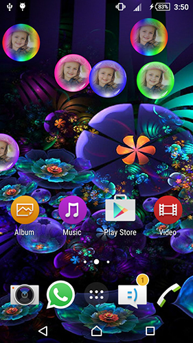 Android タブレット、携帯電話用Next Live Wallpapers: ネオンの花のスクリーンショット。