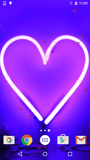 Neon hearts - бесплатно скачать живые обои на Андроид телефон или планшет.