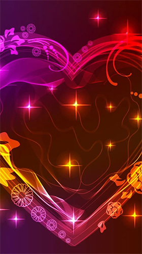 Descargar Neon hearts by Creative Factory Wallpapers para Android gratis.  El fondo de pantalla animados Corazones de neón en Android.