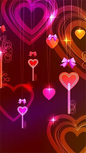 安卓平板、手机Neon hearts by Creative Factory Wallpapers截图。