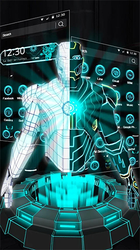 Descargar Neon hero 3D para Android gratis. El fondo de pantalla animados  Héroe de neón 3D en Android.