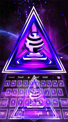 Écrans de Neon triangle 3D pour tablette et téléphone Android.