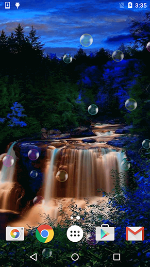 Screenshots of the Neon waterfalls for Android tablet, phone.