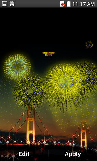 Screenshots of the New Year fireworks 2016 for Android tablet, phone.