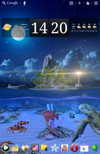 Ocean aquarium 3D: Turtle Isle - бесплатно скачать живые обои на Андроид телефон или планшет.