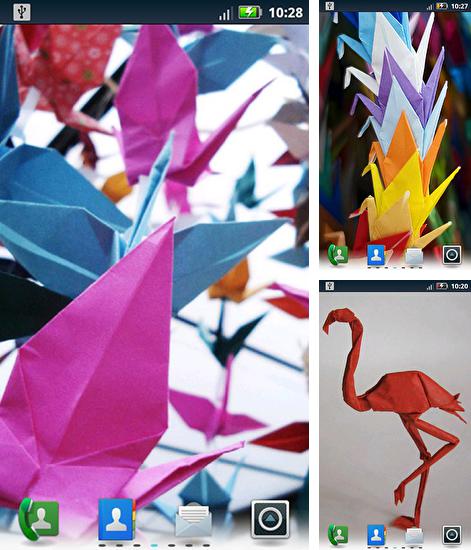 Дополнительно к живым обоям на Андроид телефоны и планшеты Природа, вы можете также бесплатно скачать заставку Ornate origami.