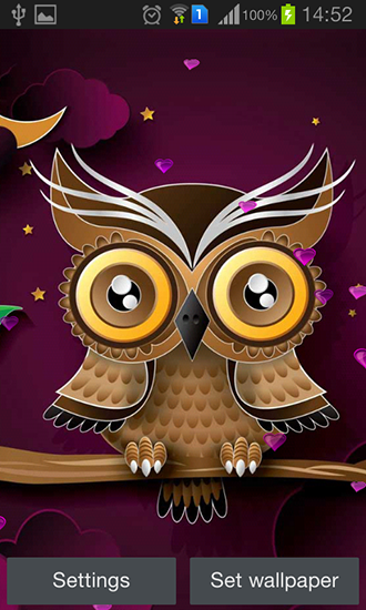 Owl für Android spielen. Live Wallpaper Eule kostenloser Download.