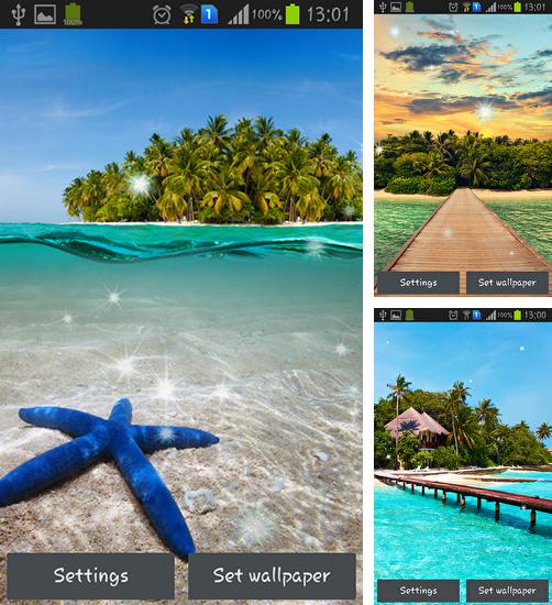 Дополнительно к живым обоям на Андроид телефоны и планшеты Цифровой пиксель, вы можете также бесплатно скачать заставку Paradise island.