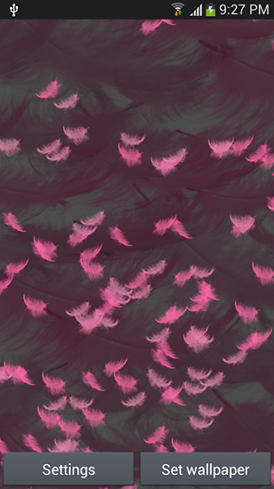 Screenshots of the Pink feather for Android tablet, phone.