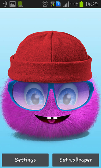 Fondos de pantalla animados a Pink fluffy ball para Android. Descarga gratuita fondos de pantalla animados Bola peluda y rosada.