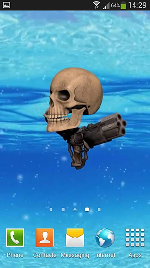 Fondos de pantalla animados a Pirate skull para Android. Descarga gratuita fondos de pantalla animados Calavera pirata.
