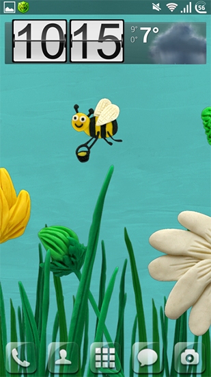 Papeis de parede animados Flores de plasticina para Android. Papeis de parede animados Plasticine flowers para download gratuito.