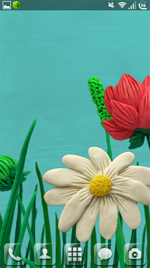 Écrans de Plasticine flowers pour tablette et téléphone Android.