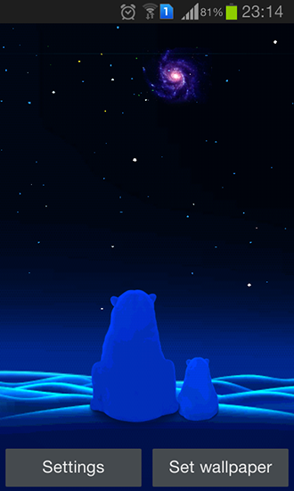 Screenshots of the Polar bear love for Android tablet, phone.