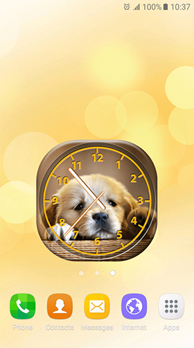 Screenshots of the Puppies: Analog clock for Android tablet, phone.