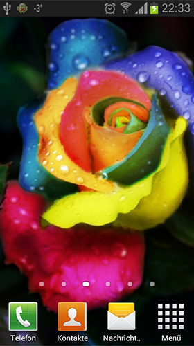 Rainbow roses - скриншоты живых обоев для Android.
