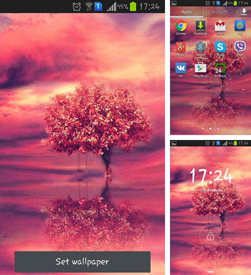 Kostenloses Android-Live Wallpaper Roter Baum. Vollversion der Android-apk-App Red tree für Tablets und Telefone.