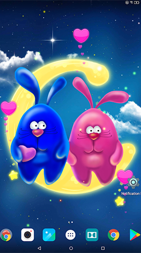 Écrans de Romantic bunnies pour tablette et téléphone Android.