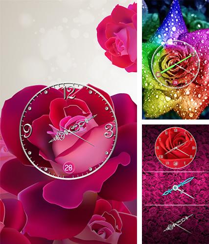 Download live wallpaper Rose: Analog clock for Android. Get full version of Android apk livewallpaper Rose: Analog clock for tablet and phone.