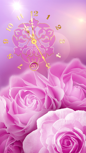 Rose picture clock by Webelinx Love Story Games live wallpaper for Android.  Rose picture clock by Webelinx Love Story Games free download for tablet  and phone.