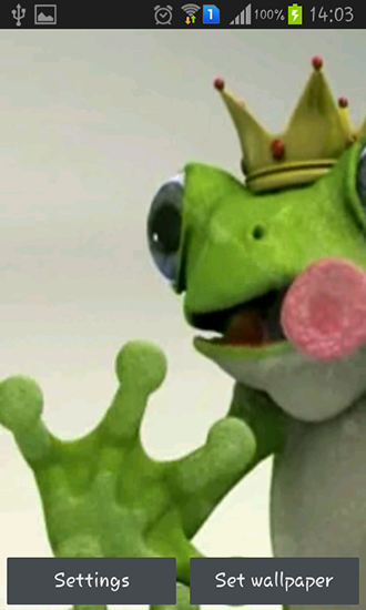 Écrans de Royal frog pour tablette et téléphone Android.