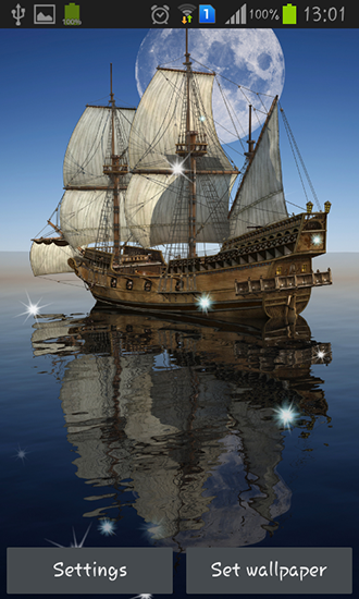 Sailing ship für Android spielen. Live Wallpaper Segelschiff kostenloser Download.