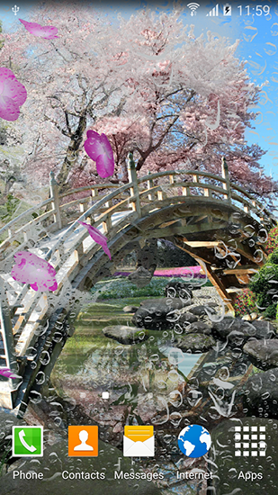 Écrans de Sakura gardens pour tablette et téléphone Android.