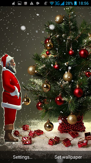 Papeis de parede animados Papai Noel 3D para Android. Papeis de parede animados Santa 3D para download gratuito.