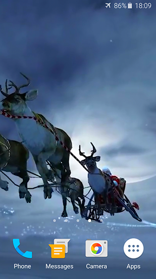 Écrans de Santa Claus 3D pour tablette et téléphone Android.