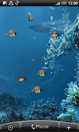 Écrans de Shark reef pour tablette et téléphone Android.