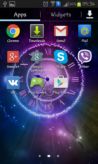 Shining clock für Android spielen. Live Wallpaper Strahlende Uhr kostenloser Download.