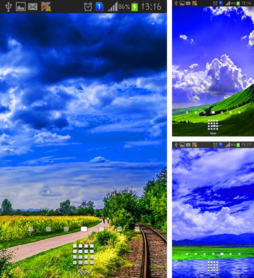 Дополнительно к живым обоям на Андроид телефоны и планшеты Стеклянный сад, вы можете также бесплатно скачать заставку Sky.