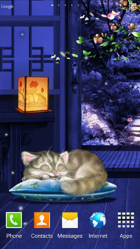 Écrans de Sleeping kitten pour tablette et téléphone Android.