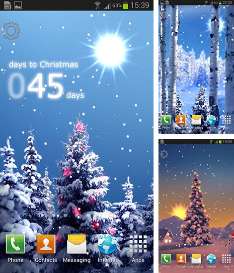 Kostenloses Android-Live Wallpaper Schneefall 2015. Vollversion der Android-apk-App Snowfall 2015 für Tablets und Telefone.