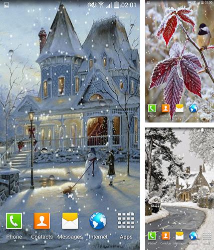 Kostenloses Android-Live Wallpaper Schneefall. Vollversion der Android-apk-App Snowfall by Frisky Lab für Tablets und Telefone.