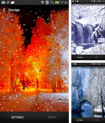 Kostenloses Android-Live Wallpaper Schneefall. Vollversion der Android-apk-App Snowfall by Live Wallpaper HD 3D für Tablets und Telefone.