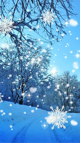 Snowfall: Forest für Android spielen. Live Wallpaper Schneefall: Wald kostenloser Download.