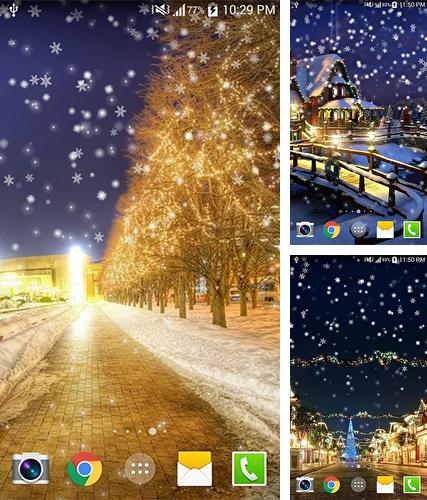 Snowy night by Live wallpaper HD - бесплатно скачать живые обои на Андроид телефон или планшет.