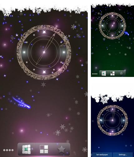 Download live wallpaper Snowy night clock for Android. Get full version of Android apk livewallpaper Snowy night clock for tablet and phone.