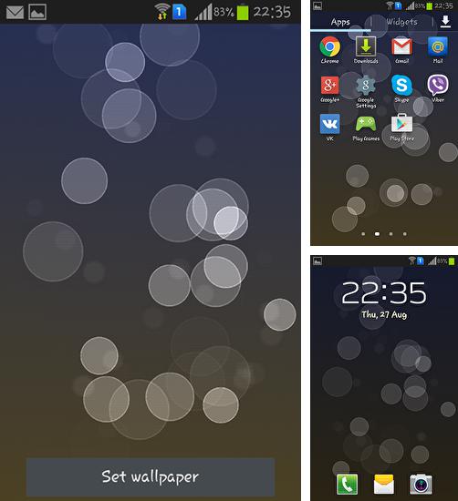 Kostenloses Android-Live Wallpaper Seifenblasen. Vollversion der Android-apk-App Soap bubble für Tablets und Telefone.
