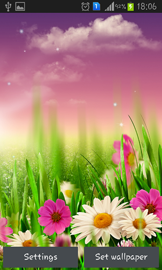 Spring meadow für Android spielen. Live Wallpaper Frühlingswiese kostenloser Download.
